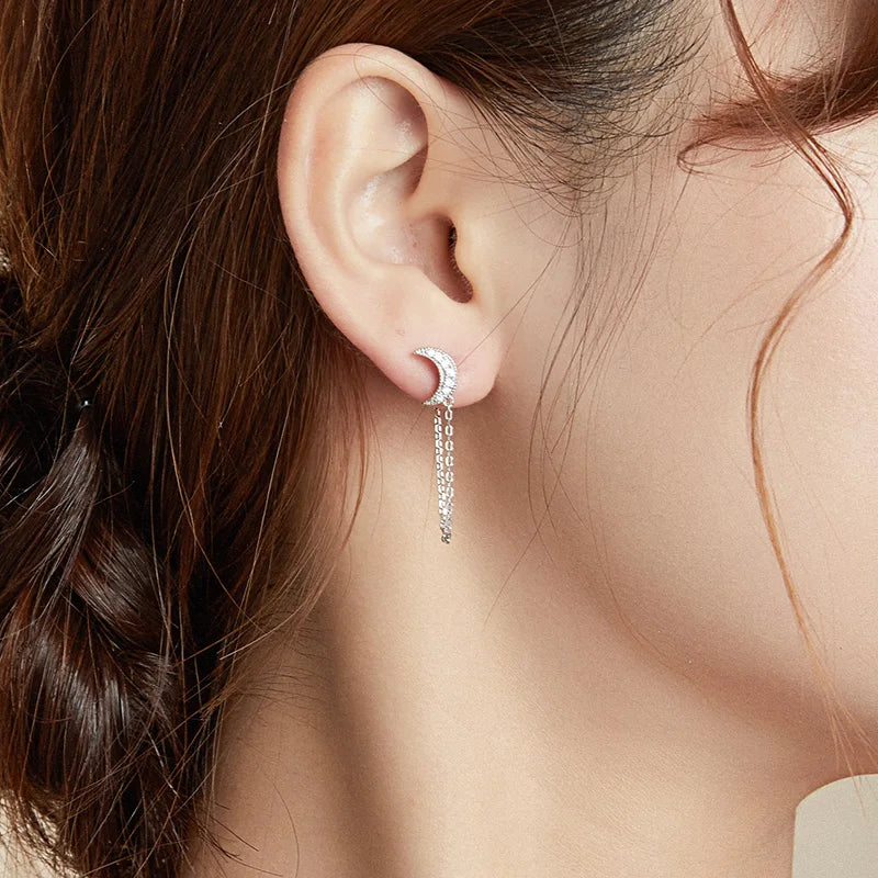 Silver CZ Ear Cuff for Women and Girls, Platinum-Plated Non-Piercing Clip Earring, Elegant Wedding Party Jewelry