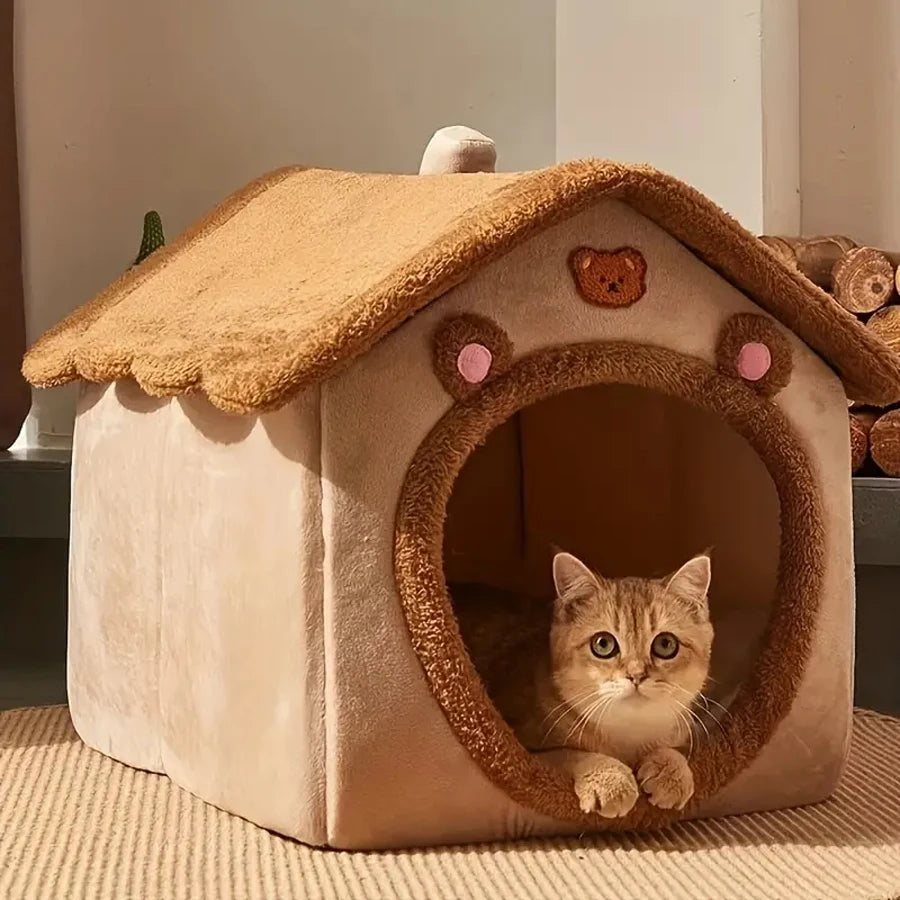 Foldable Pet House: Washable Cat Cave Sofa for Small Dogs and Medium Cats