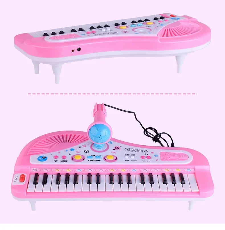 Kids Electronic Piano Keyboard - 61/37 Keys with Microphone