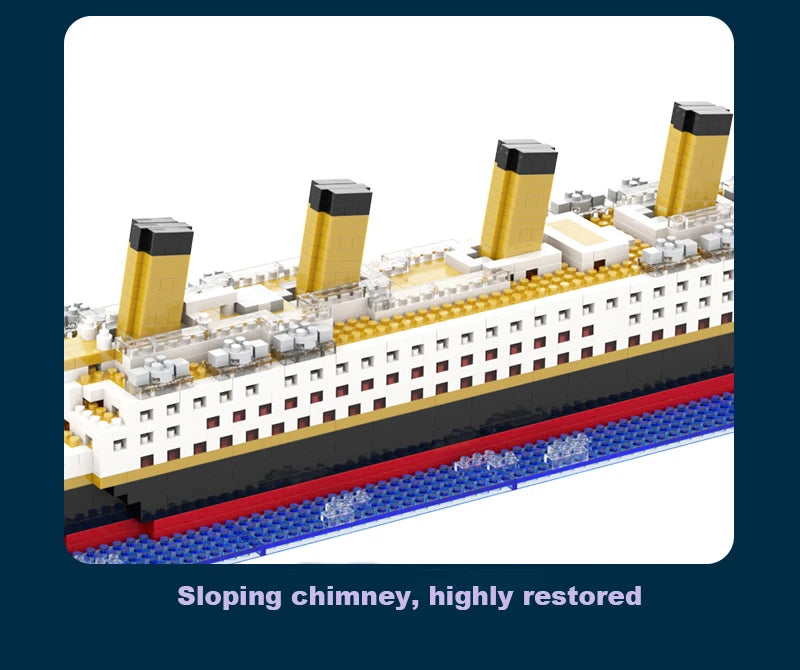 Titanic Building Block Model Kit: Small Particle Puzzle Cruise Ship for Kids