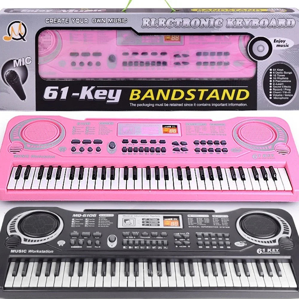 Kids Electronic Piano Keyboard - 61/37 Keys with Microphone