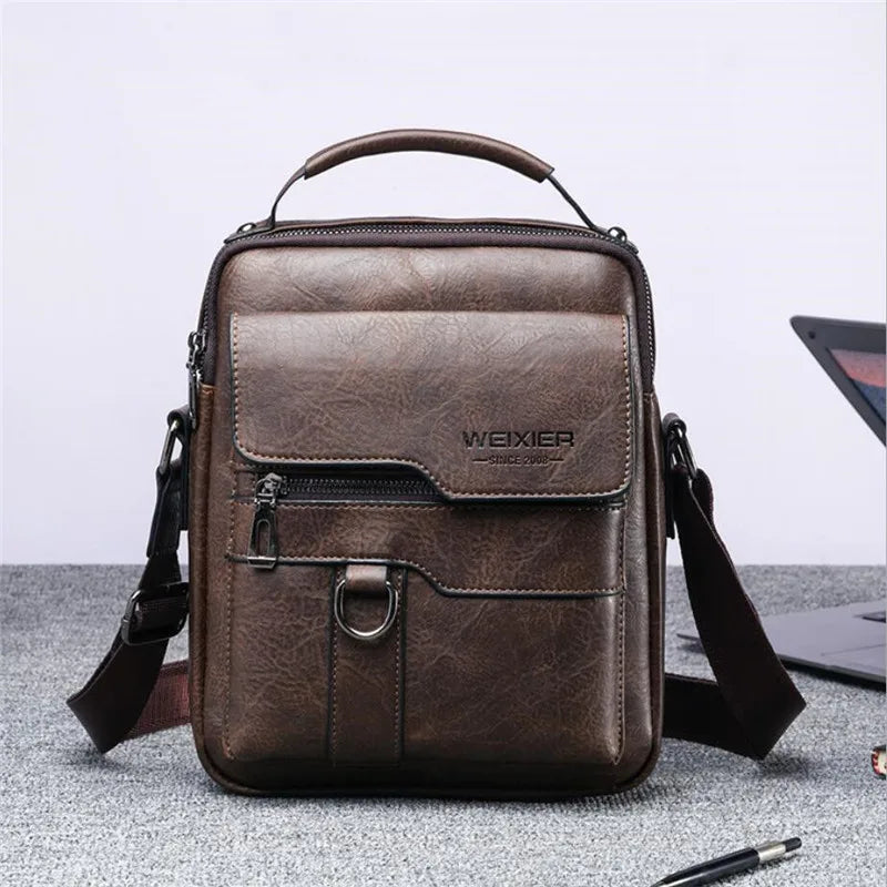 Men&#39;s Durable Leather Crossbody Sling Bag - Fashionable Travel Shoulder Pack