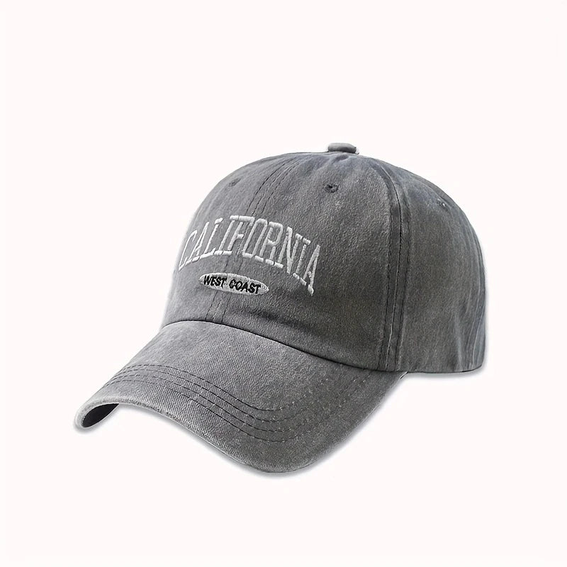 Unisex Embroidered Baseball Cap – Versatile Washed Solid Color Wide-Brimmed Sports Hat