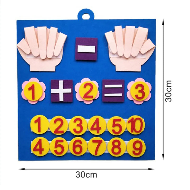 Kids Montessori Felt Finger Numbers – Math Toy for Counting, Early Learning Educational Game for Toddlers to Enhance Intelligence