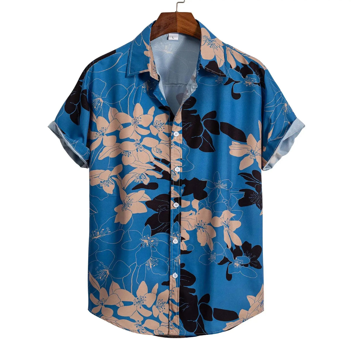 Men's Hawaiian Floral Print Shirt, Casual Short Sleeve Button-Up, Lightweight Beach Holiday Summer Wear