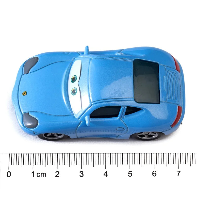 Disney Pixar Cars Lightning McQueen 1:55 Alloy Metal Model Car – Includes Mater and Sheriff