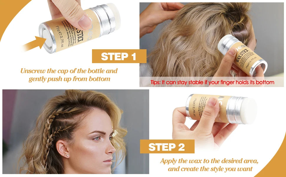 Hair Wax Stick - Non-Greasy Styling for Wigs &amp; Broken Hair