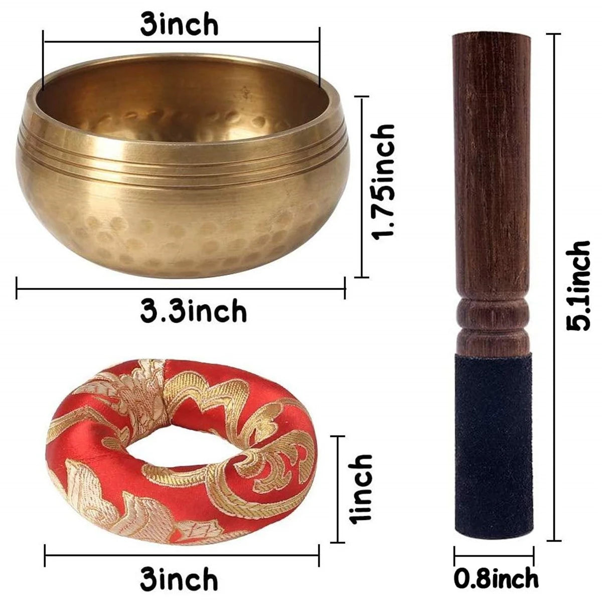 Tibetan Singing Bowl Set – Ideal for Meditation, Yoga, and Stress Relief Gift