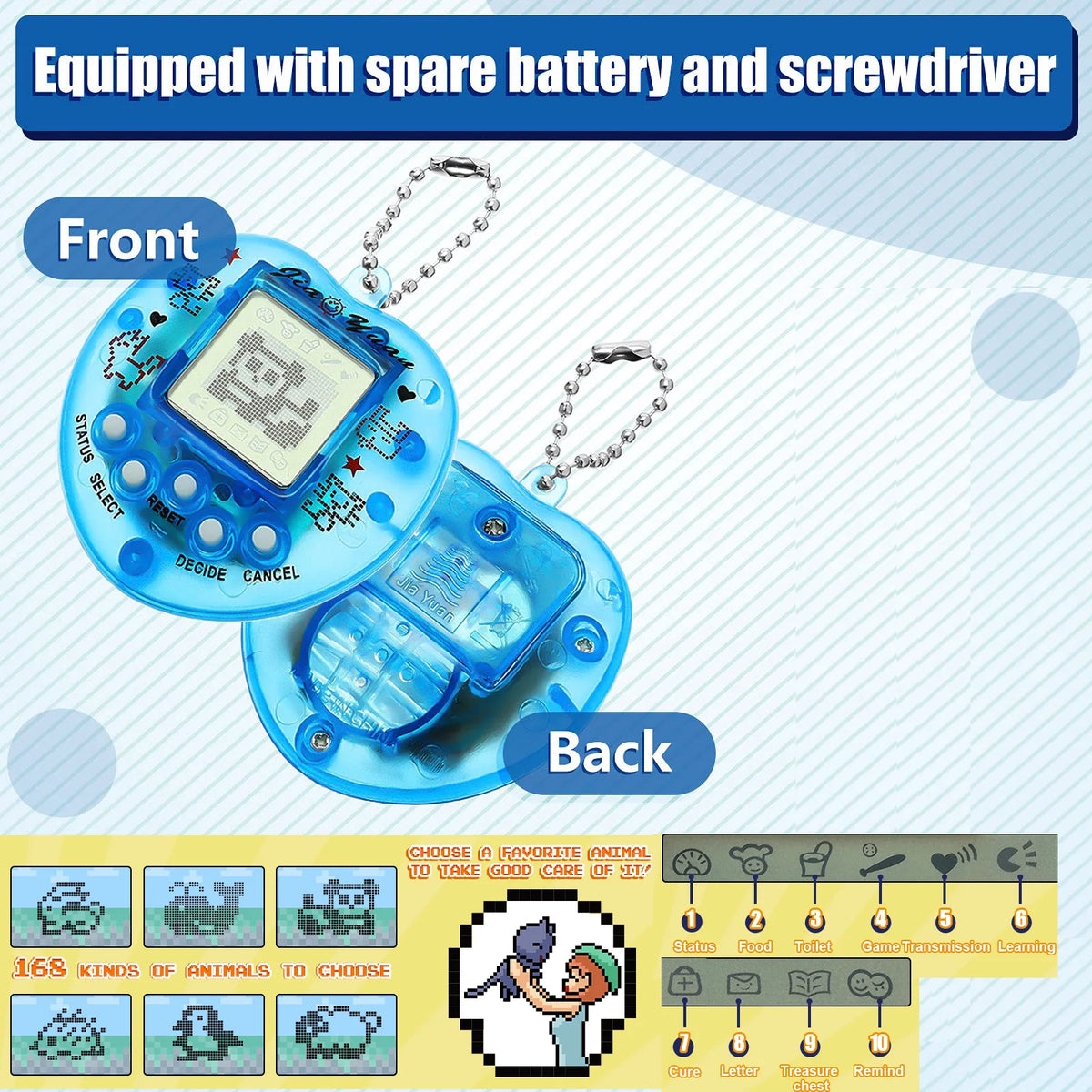 Kids Electronic Pets Game – Tamagotchi Handheld Game Console in Russian