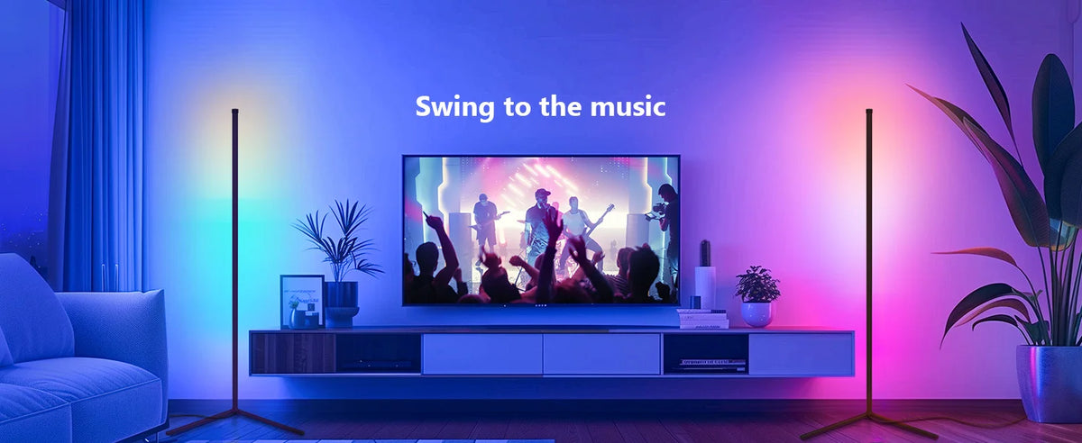 Smart RGB Floor Lamp with Music Sync – 16 Million Colors, APP &amp; Remote Control