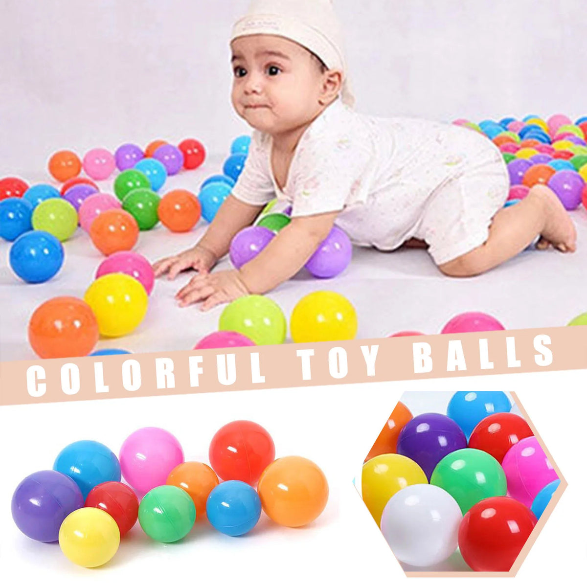 50/100PCS Colorful Soft Ocean Balls: Eco-Friendly Stress Relief Toy for Kids&#39; Outdoor Fun