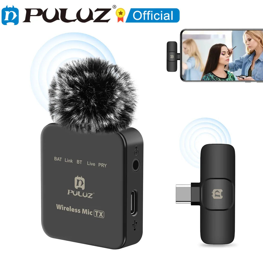 Wireless Lavalier Microphone for iPhone, iPad, and Type-C Devices