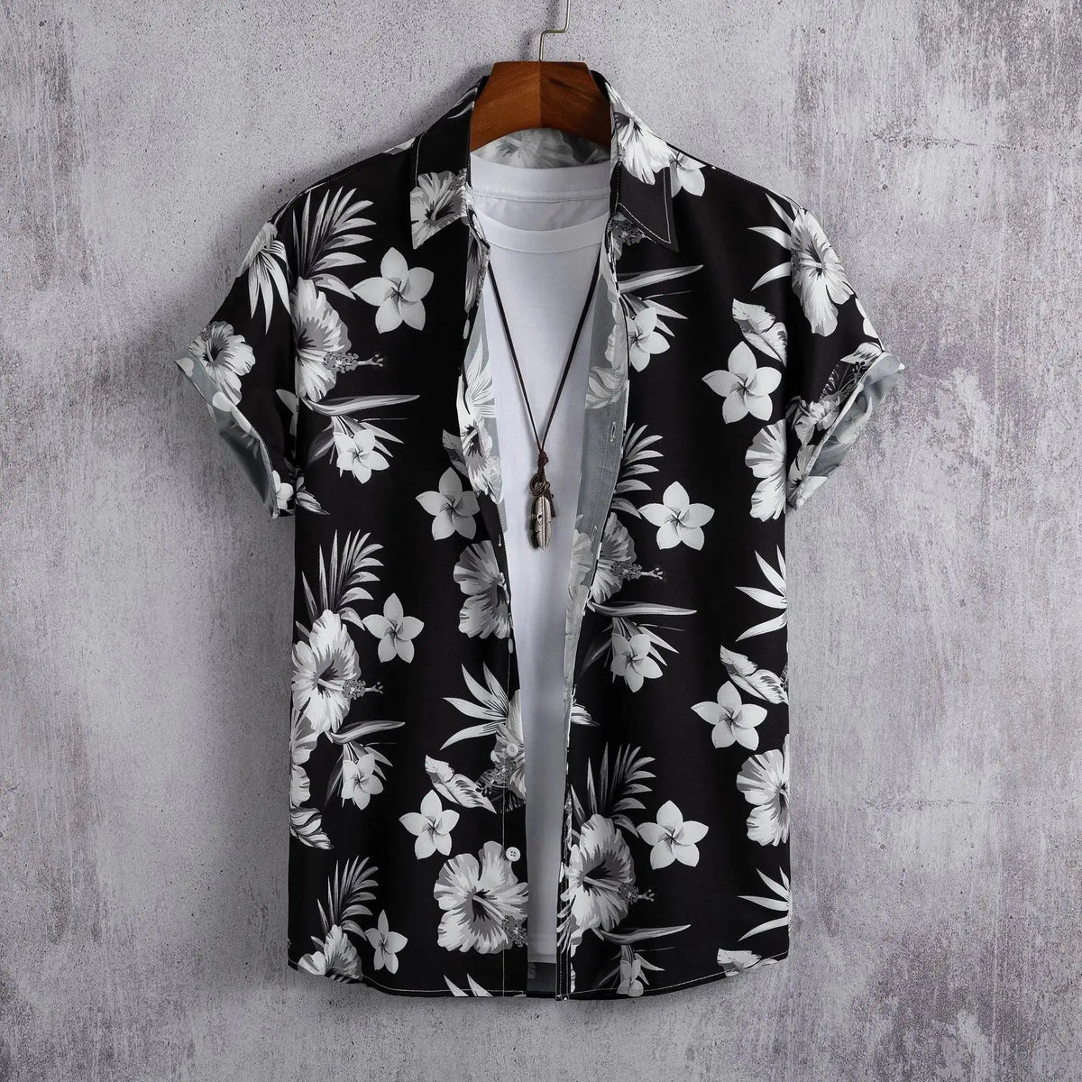 Men's Hawaiian Floral Print Shirt, Casual Short Sleeve Button-Up, Lightweight Beach Holiday Summer Wear