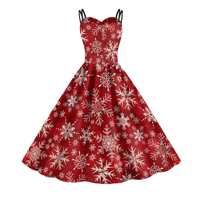 Women&#39;s Skeleton Rose Print Halloween Dress: Gothic Rockabilly Party Costume