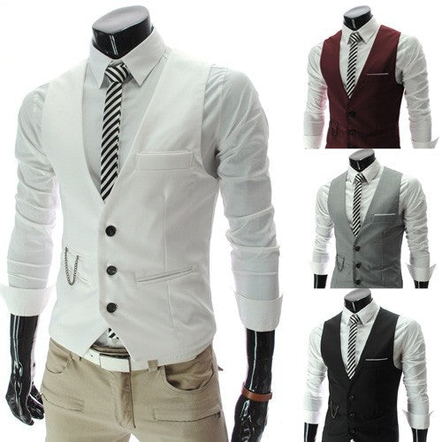 Men&#39;s Casual Sleeveless Formal Business Jacket