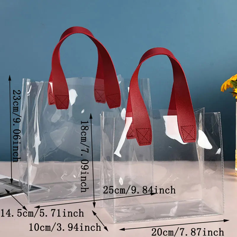 Transparent Summer Tote - Large Capacity PVC Waterproof Bag for Travel &amp; Shopping