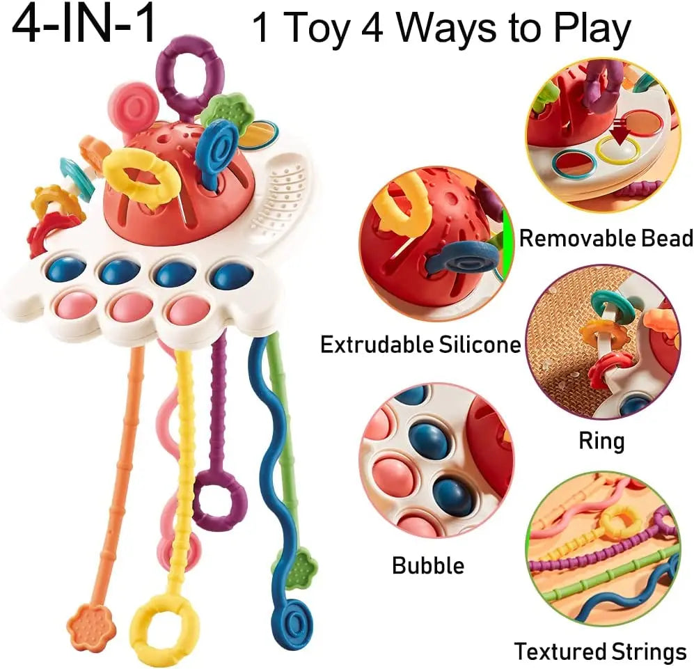 Educational Sensory Teether Rattle Toys for Infants Aged 0-12 Months