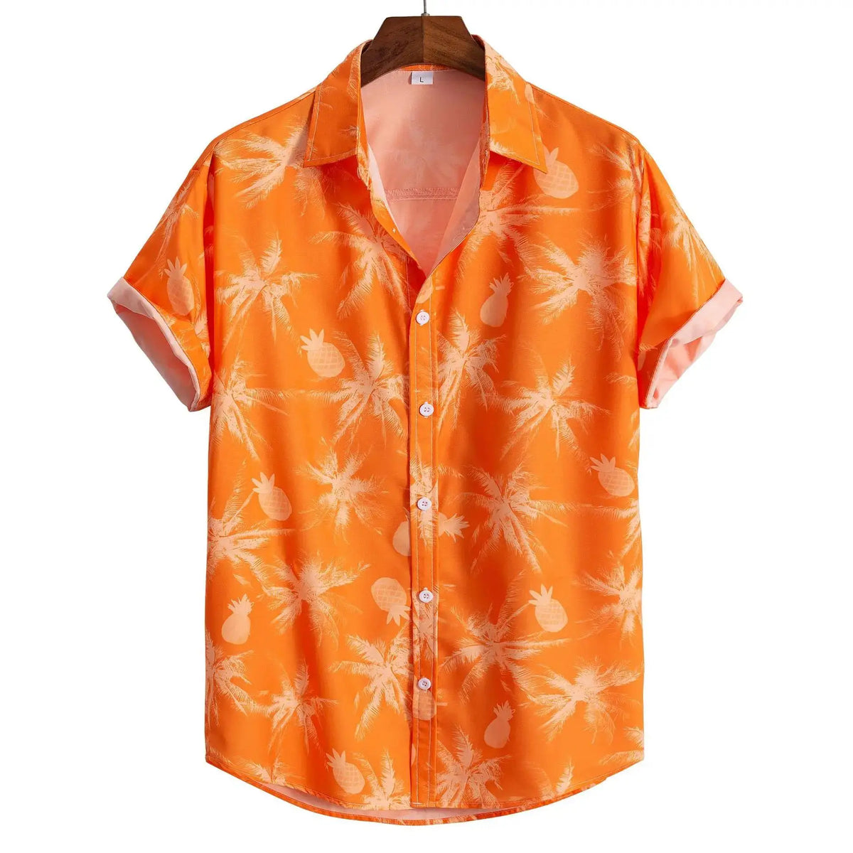 Men's Hawaiian Floral Print Shirt, Casual Short Sleeve Button-Up, Lightweight Beach Holiday Summer Wear