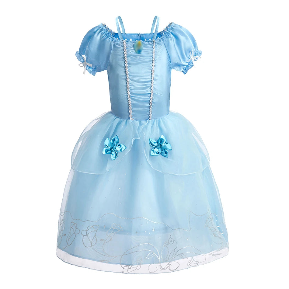 Rapunzel Dress for Girls – Cinderella Belle Dress-Up Fantasy Costume for Birthday Parties and Halloween