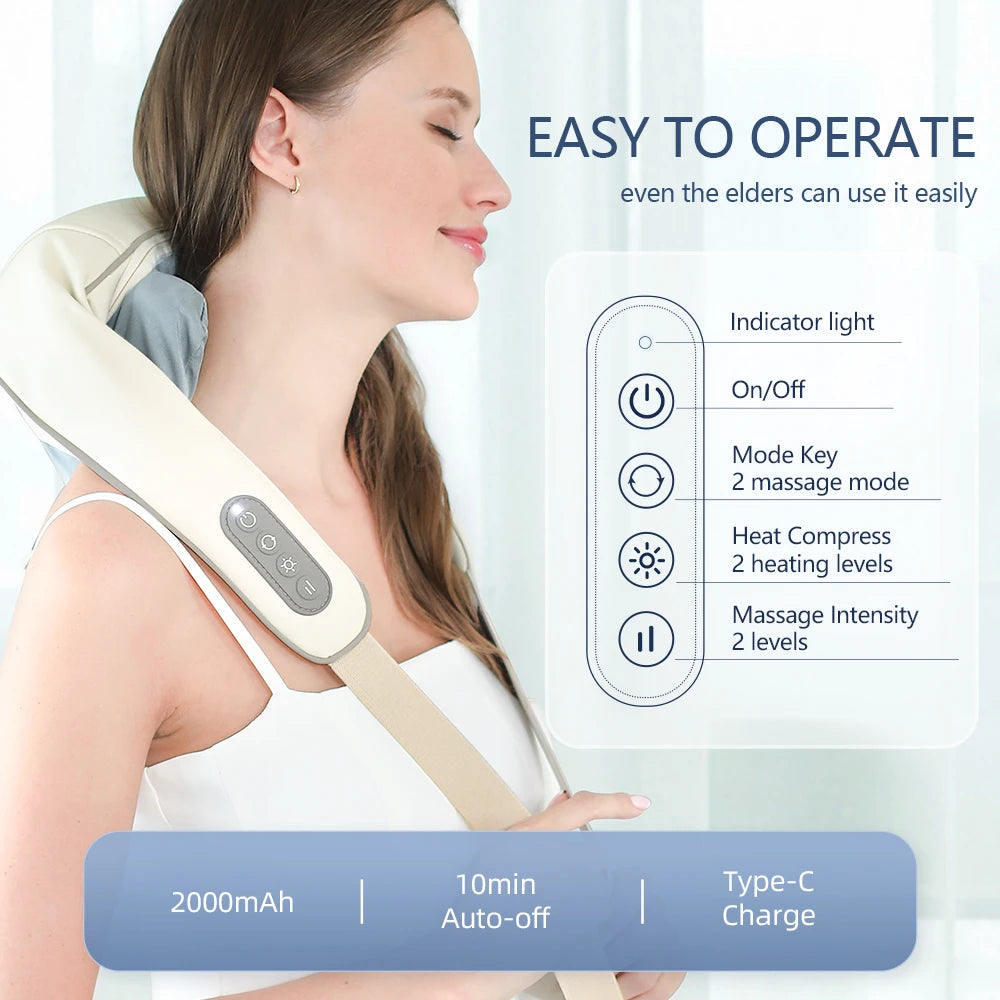 Wireless Neck And Back Massager - Relaxing Trapezius