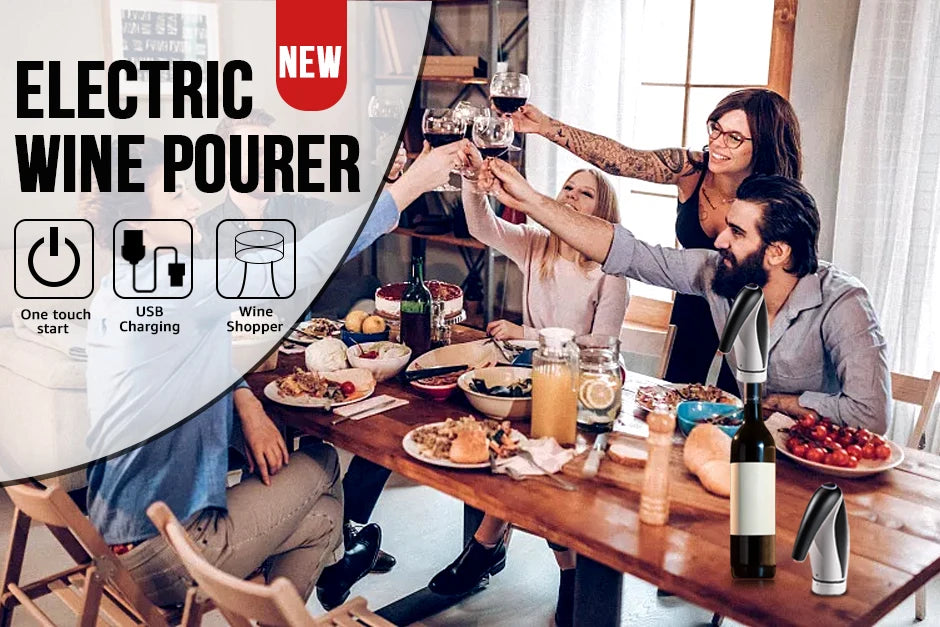 Electric Wine Opener: Automatic Corkscrew and Battery-Powered Bottle Opener with Foil Cutter – Perfect for Wine and Beer