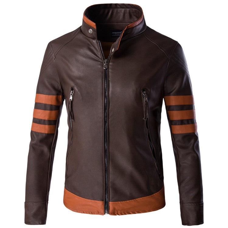 2023 Autumn Men&#39;s Zipper Leather Jacket Wolverine Casual PU Leather Locomotive Coat Logan Bomber Jacket Slim Coats