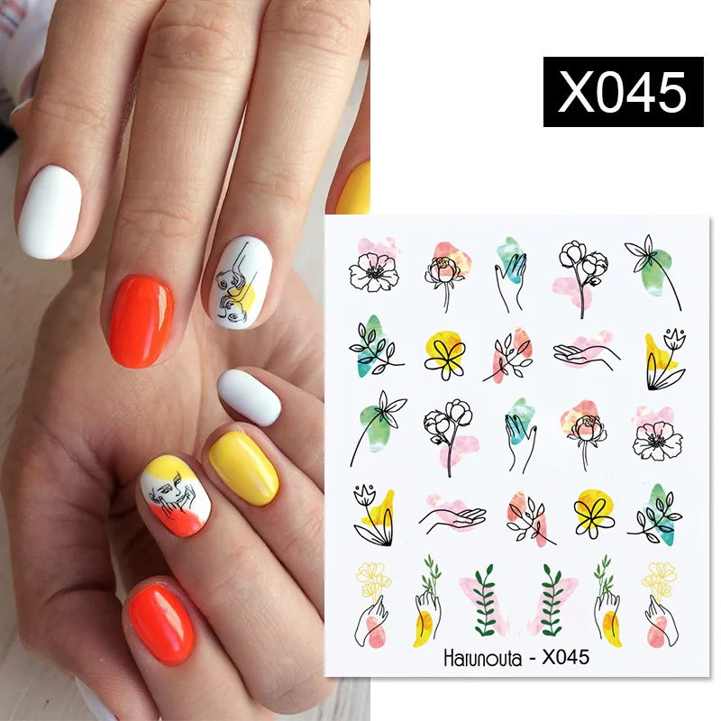 Succulent Plants 3D Nail Sticker - Spring Floral DIY Decoration