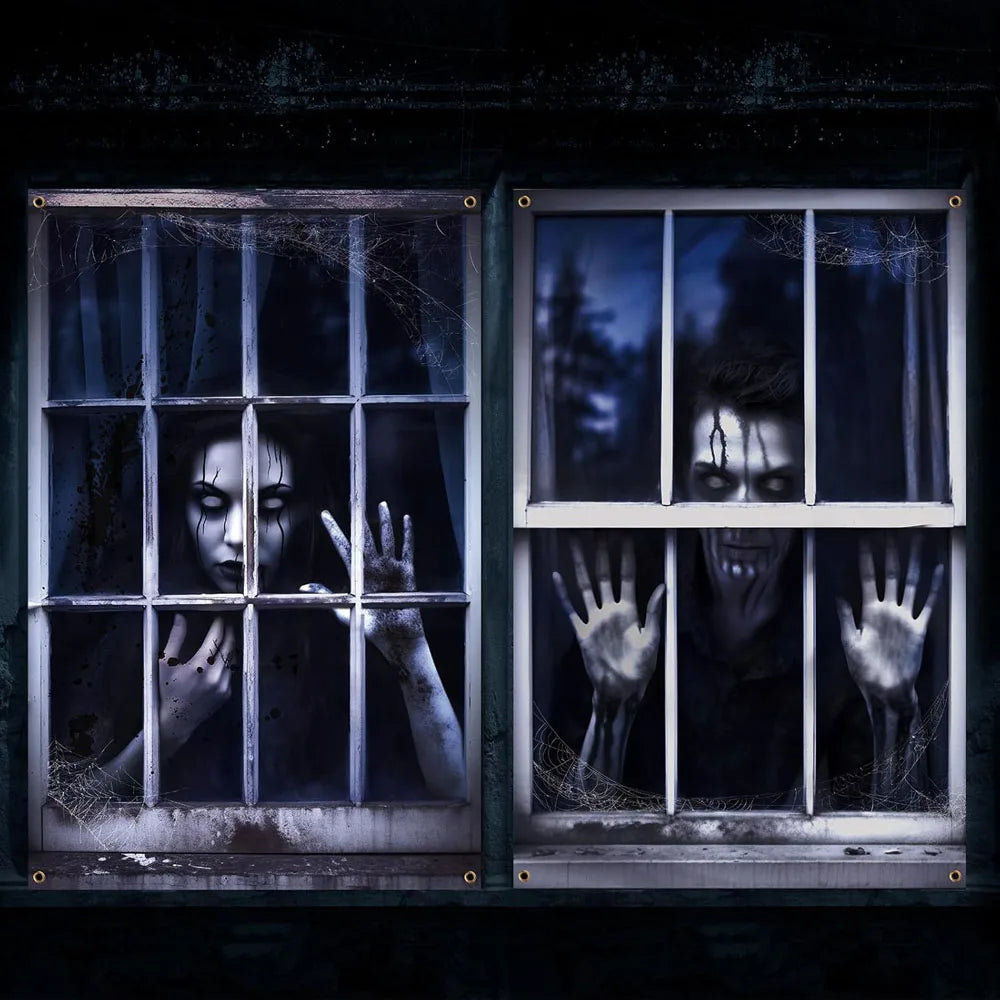 2 PCS Scary Curtain For Halloween Party Decorations
