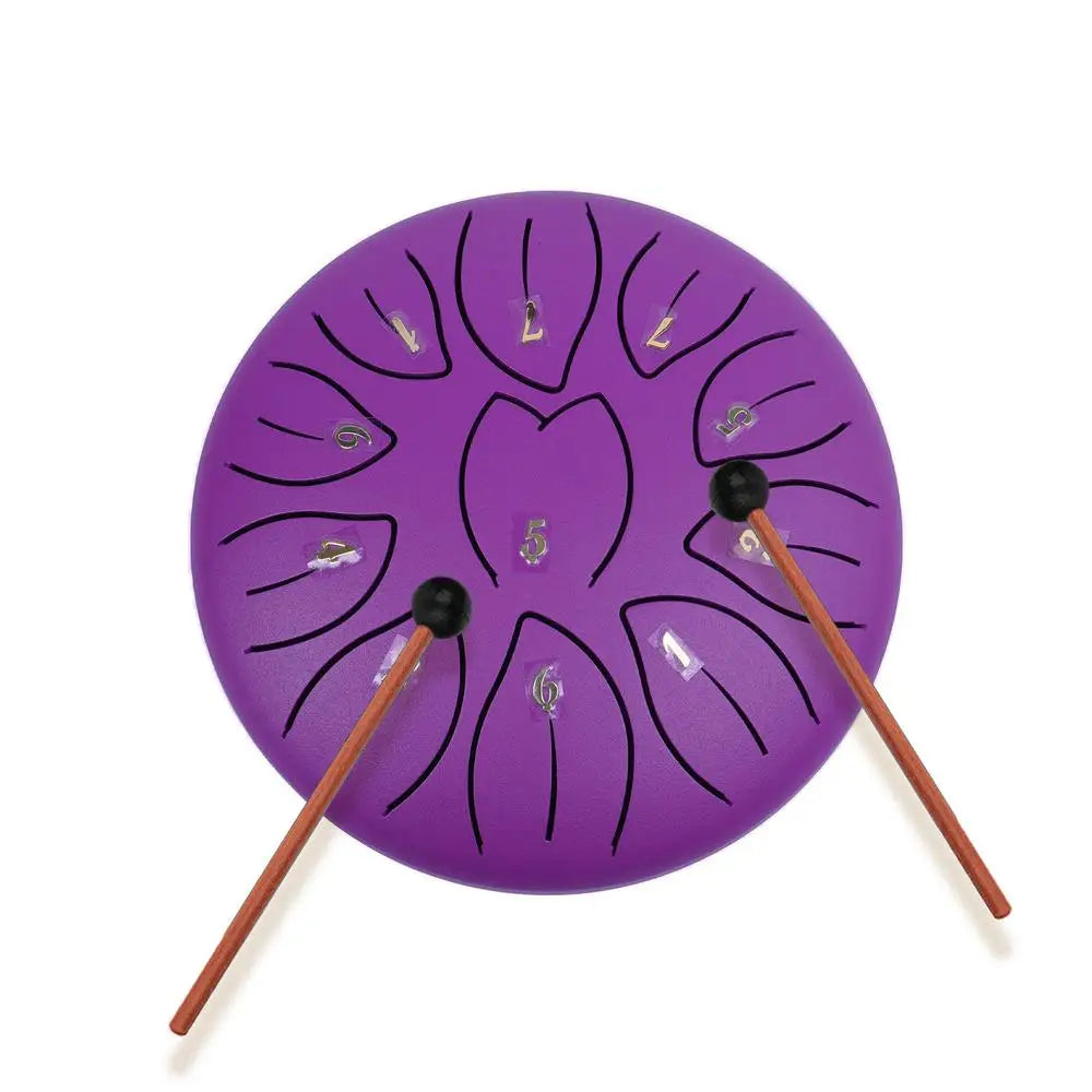 6-Inch Hand Drums - 11 Notes Steel Tongue Drum for Meditation