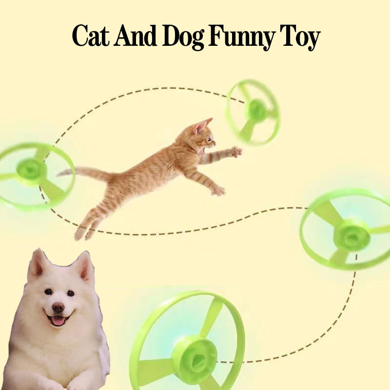 Interactive Cat Toy Set – 15 Flying Discs with Launcher for Fun &amp; Training