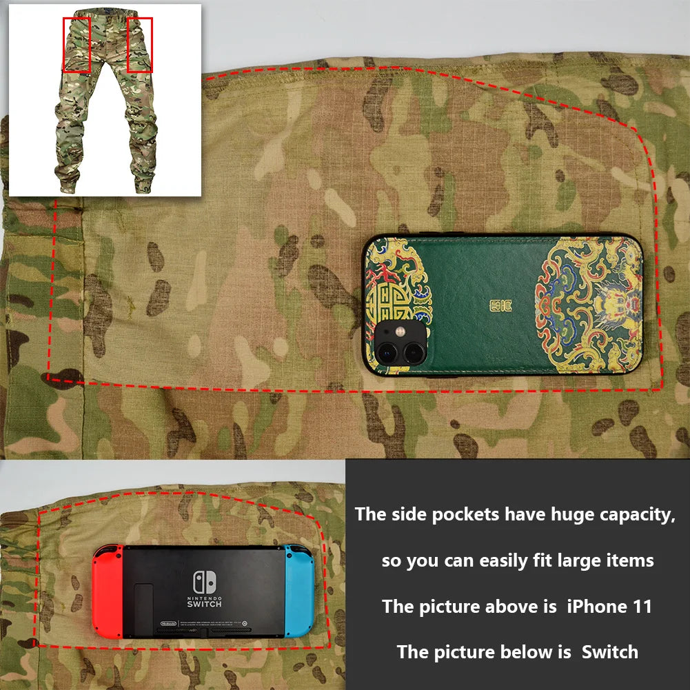 Mege Tactical Camouflage Cargo Joggers - Ripstop Outdoor Hiking Pants