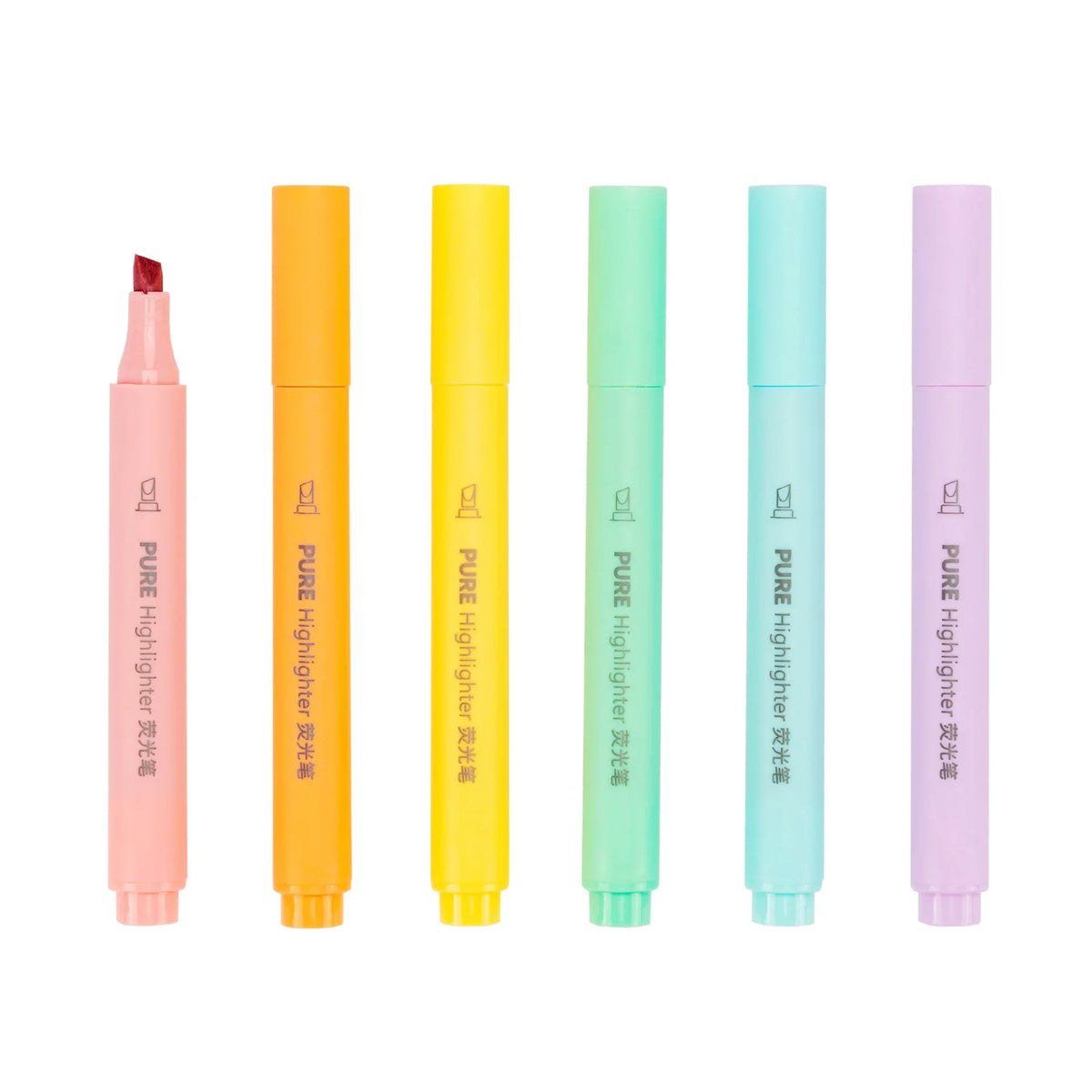 6pcs Pastel Macaron Highlighter Set - Cute Fluorescent Marker Pens for School