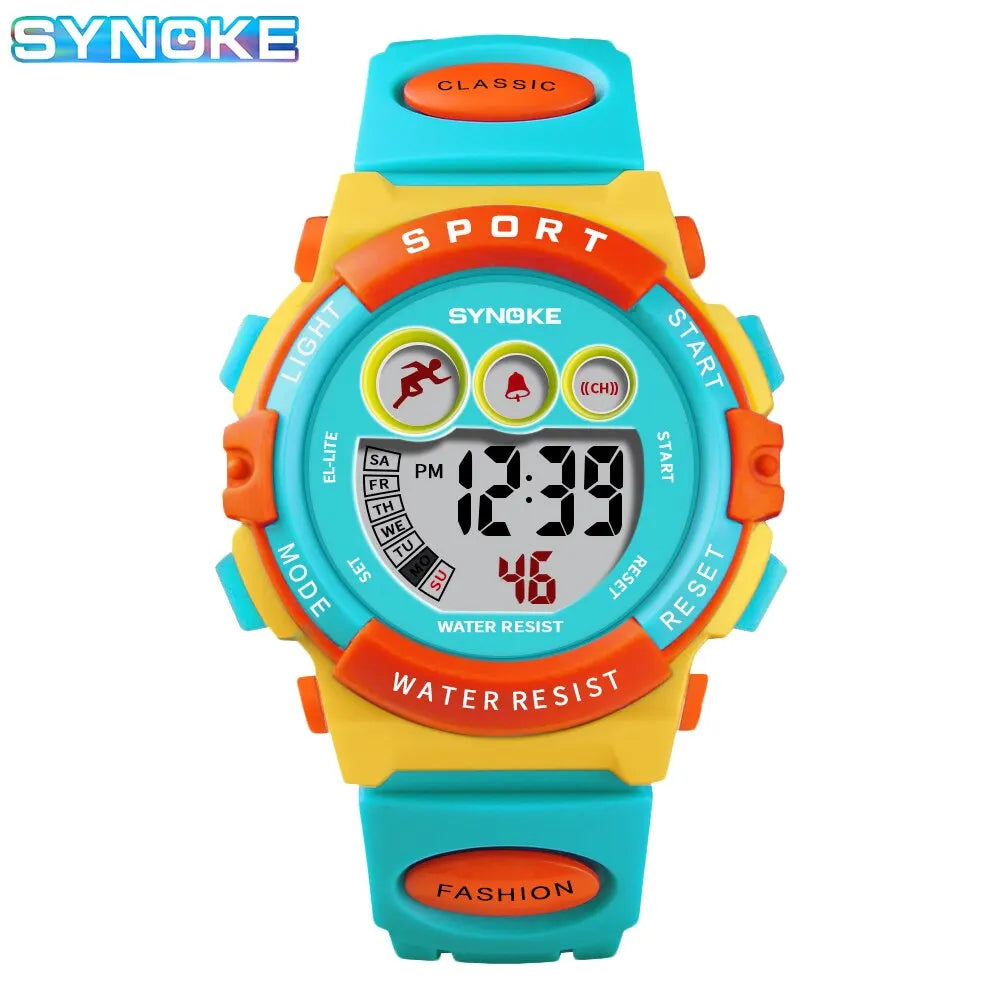 Kids Digital Sport Watch – Colorful Waterproof Electronic Watch for Boys &amp; Girls