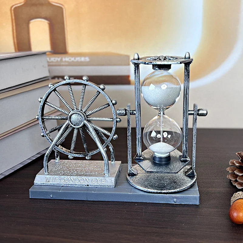 1PC Retro Ferris Wheel Quicksand Hourglass: Creative Desk Ornament for Home or Office