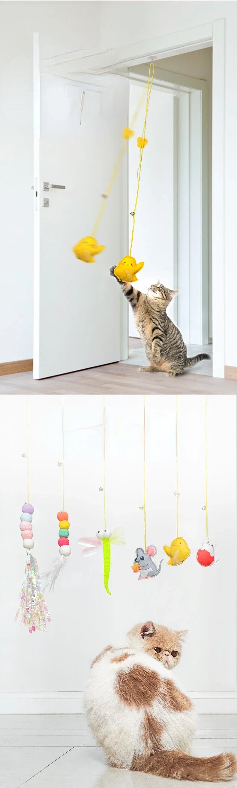 Interactive Hanging Cat Toy: Funny Teaser Wand for Kittens and Engaging Playtime