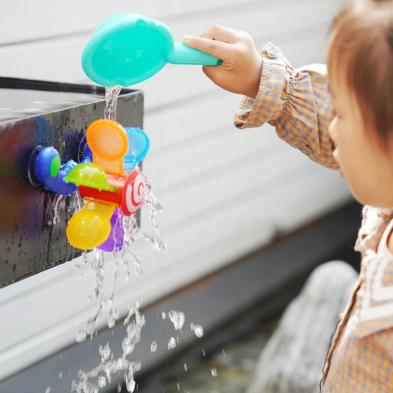 Colorful Waterwheel Bath Toy Set: Fun Shower Sprinkler for Kids&#39; Bathtime