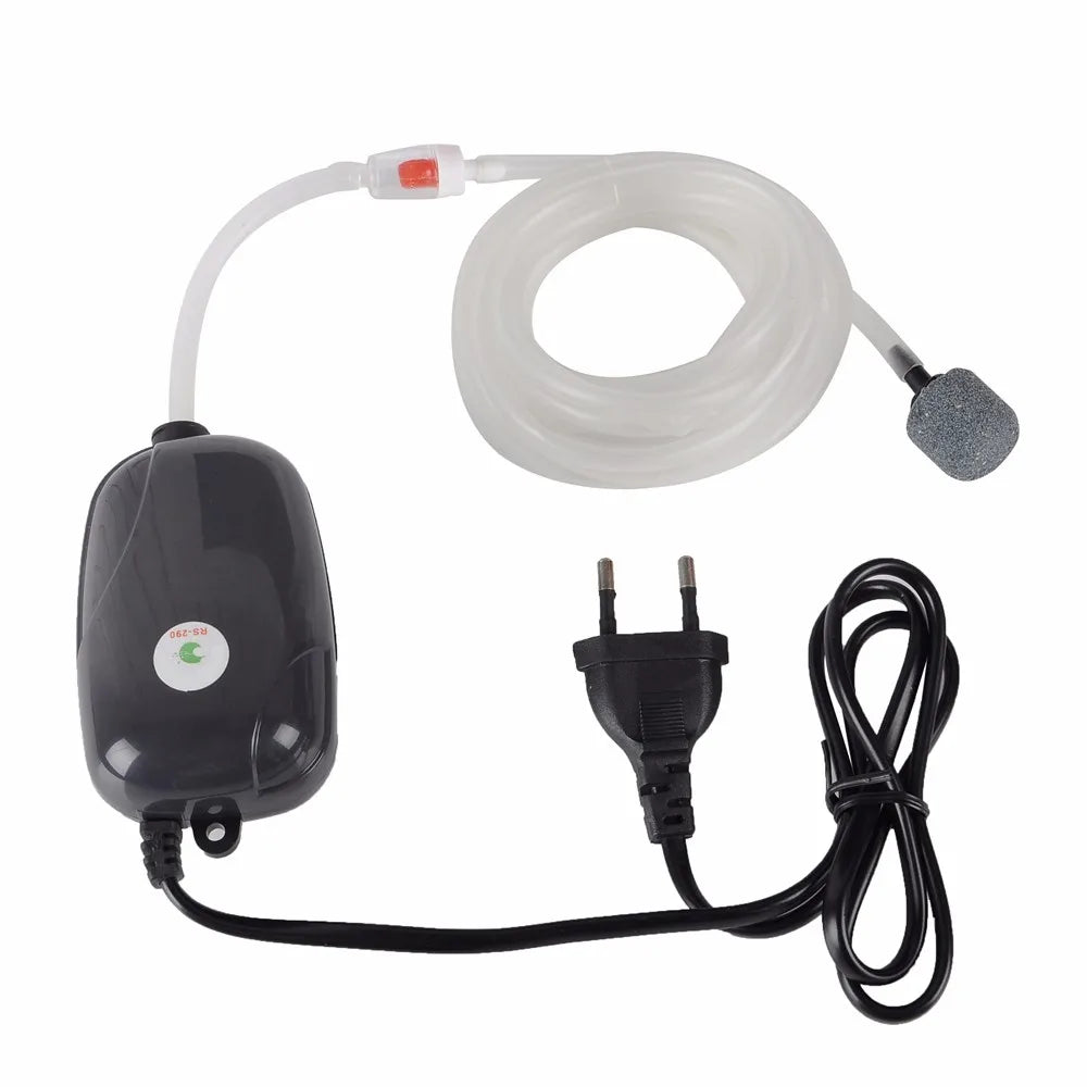 Mini Aquarium Air Pump: 220V Compressor with Single/Double Outlet and Check Valve