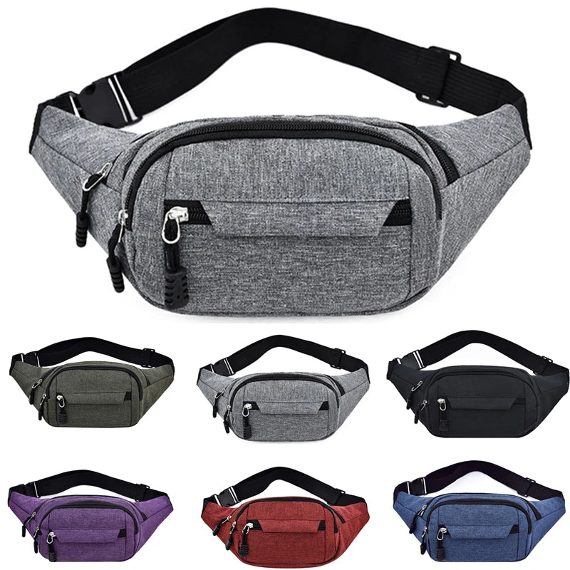 Men&#39;s Waterproof Crossbody Bag - Korean-Style Canvas Fanny Pouch for Outdoor Sports