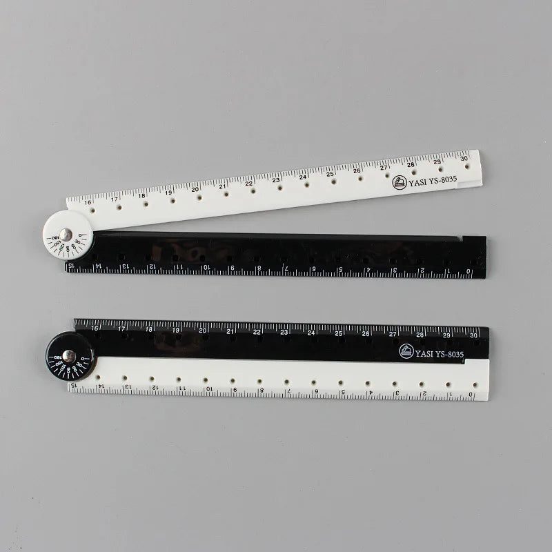 Bview Art Folding Ruler - Black and White Graphic Ruler for Students