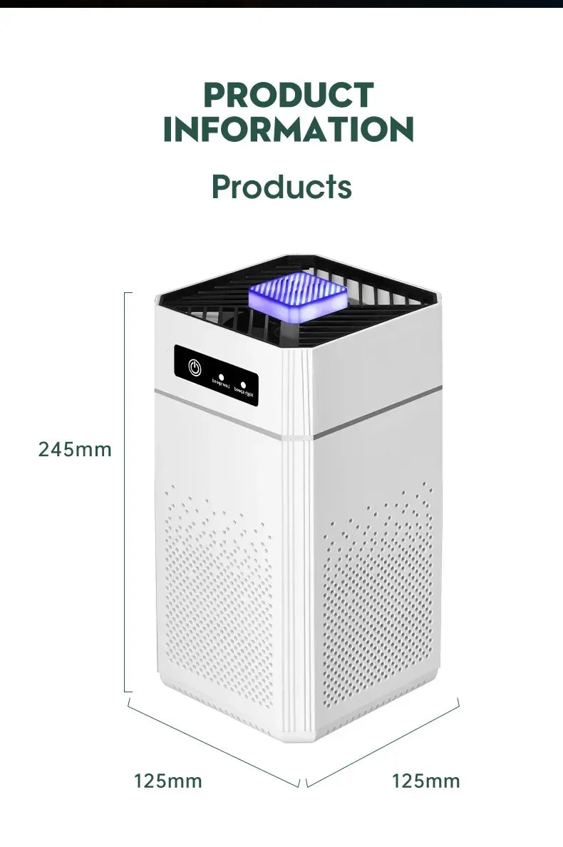 Smart Air Purifier - Negative Ion Generator with H12 HEPA Filter