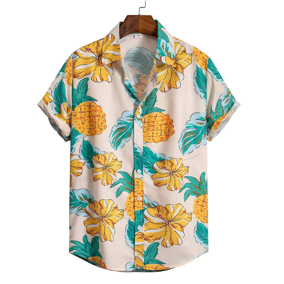 Men's Hawaiian Floral Print Shirt, Casual Short Sleeve Button-Up, Lightweight Beach Holiday Summer Wear