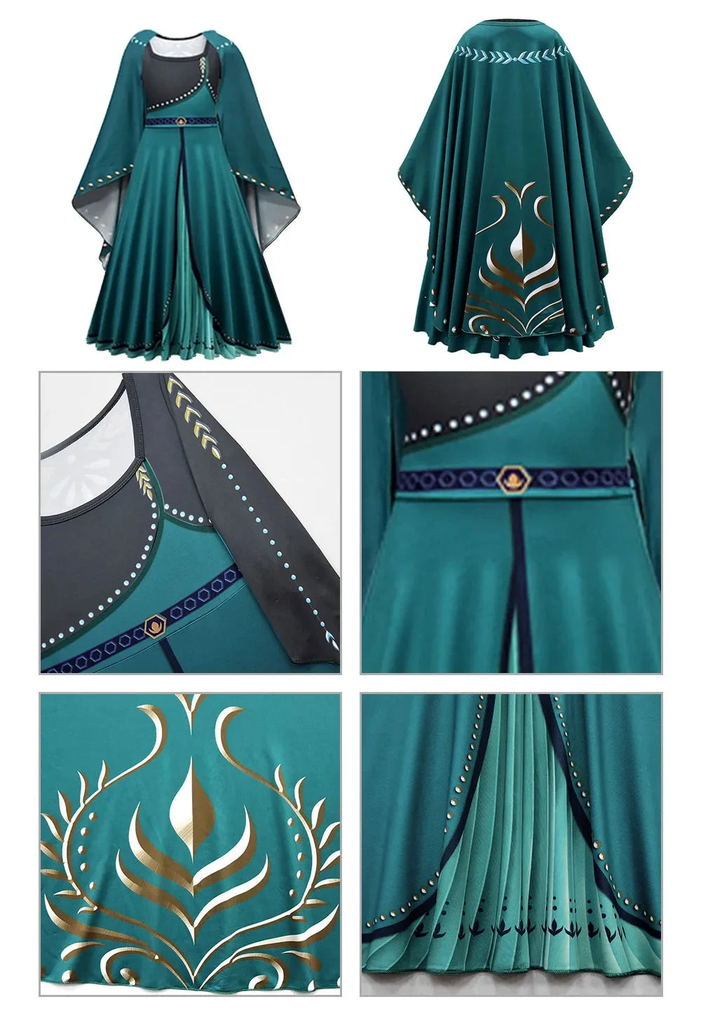 2024 Snow Queen Dress for Girls – Princess Elsa Costume, Fancy Birthday and Carnival Outfit