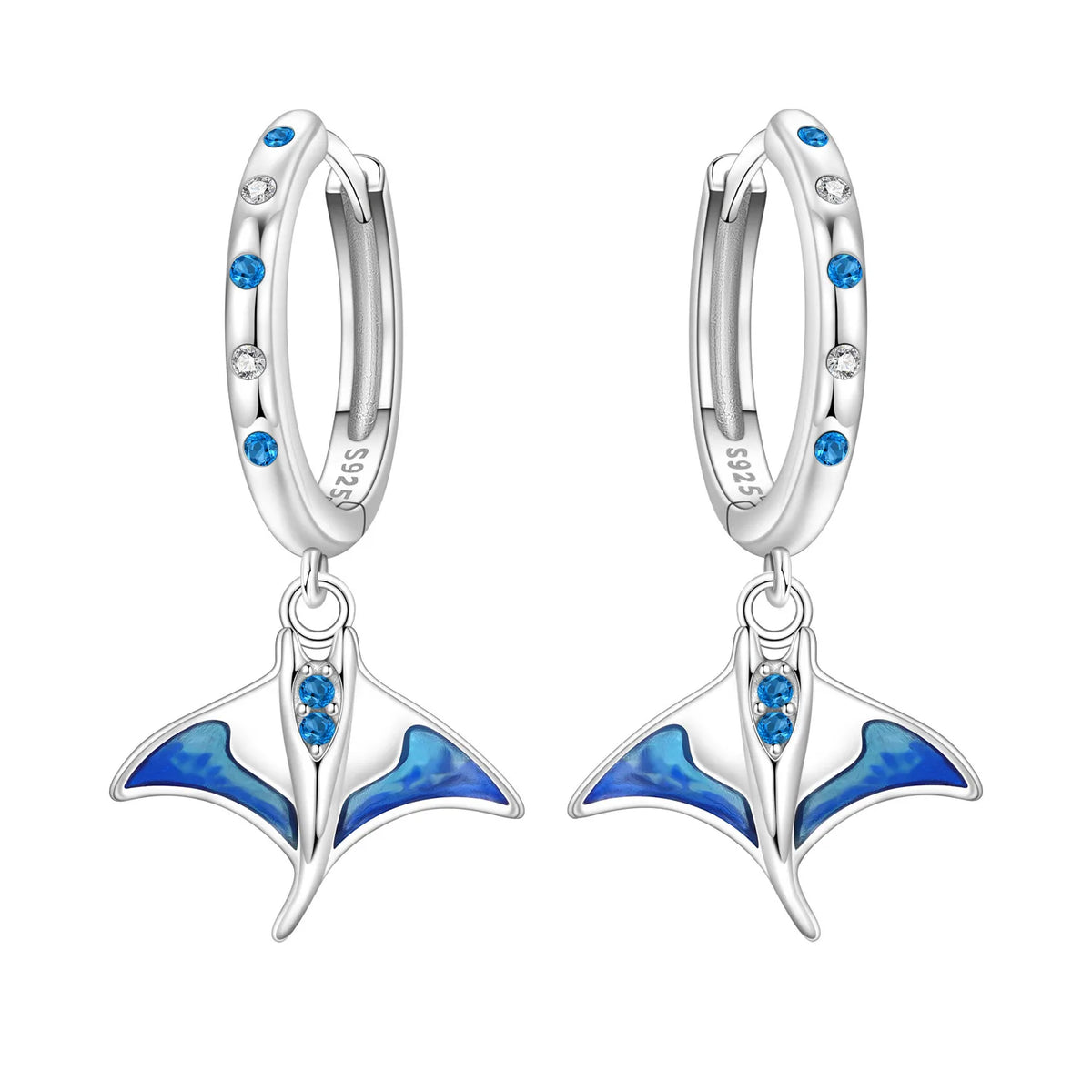 Original 925 Sterling Silver Pink Paw Print Earrings with Zircon, Heart Flower and Leaf Design, Elegant Women's Party Jewelry Gift