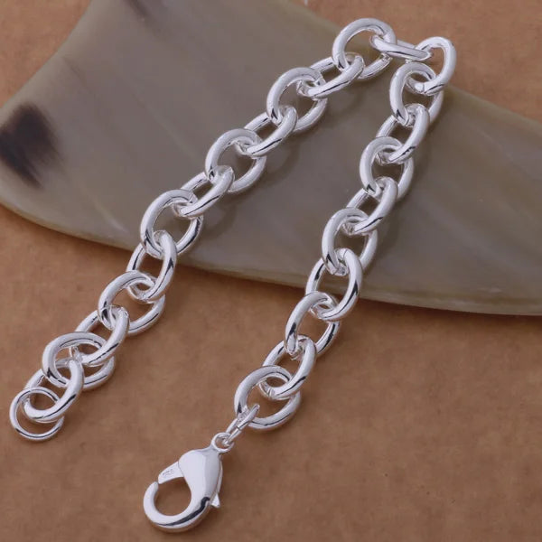 925 Sterling Silver Heart Bracelet for Women and Men, High-Quality Romance Chain Fashion Jewelry for Engagement, Party and Wedding Gift