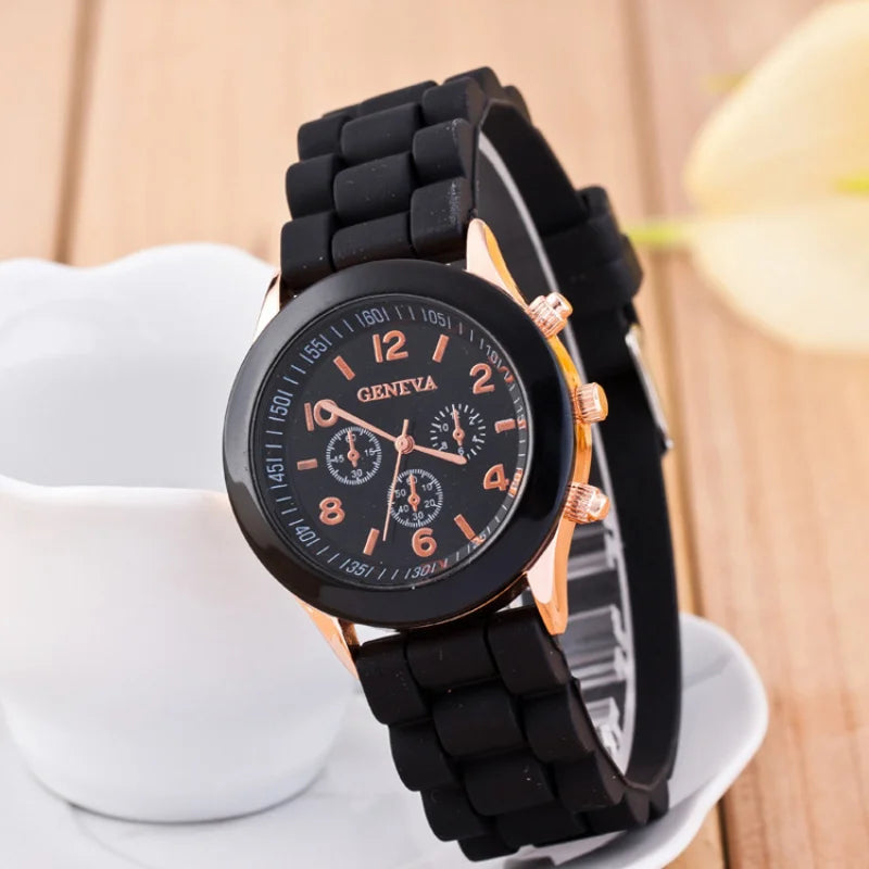 Women’s Fashion Luxury Watch – Silicone Strap Quartz Wrist Watch for Females