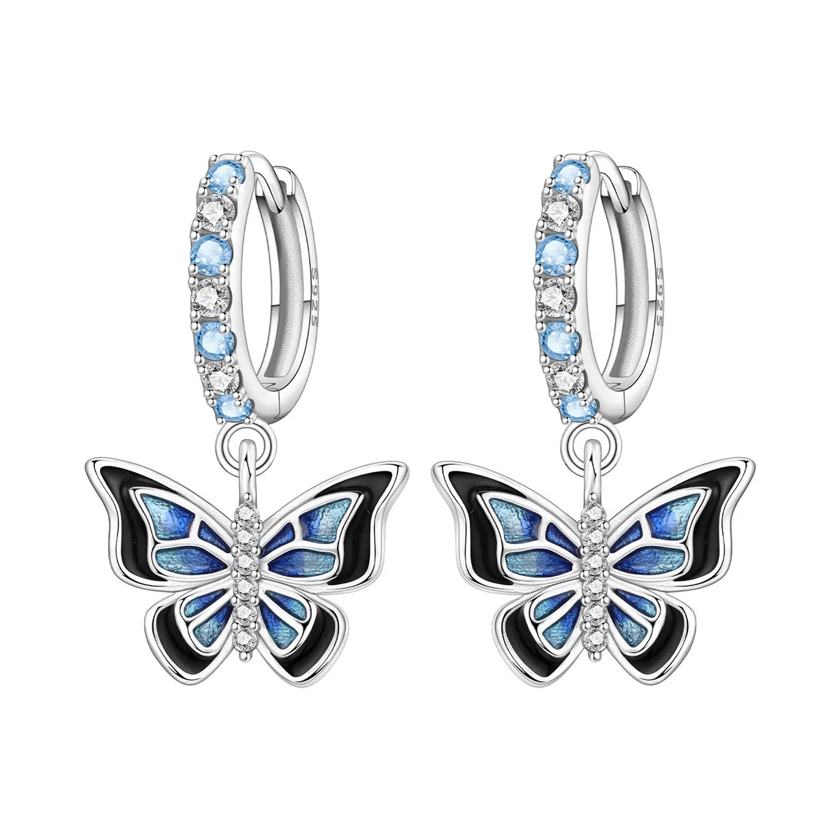 Original 925 Sterling Silver Pink Paw Print Earrings with Zircon, Heart Flower and Leaf Design, Elegant Women's Party Jewelry Gift