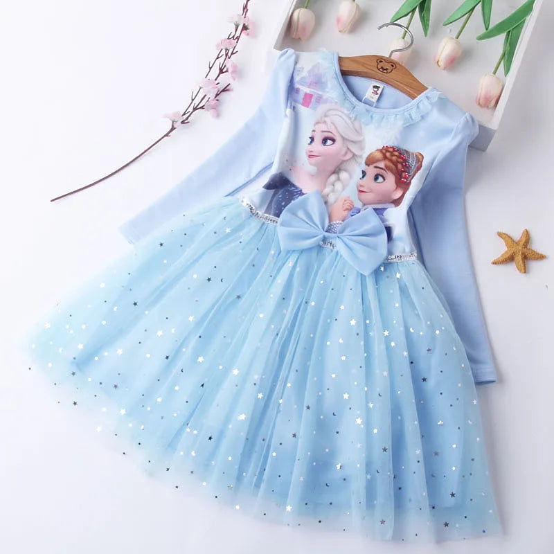 Fall Dresses for Girls – Frozen Elsa Long Sleeve Princess Costume, Perfect for Birthday Parties and Children&#39;s Events