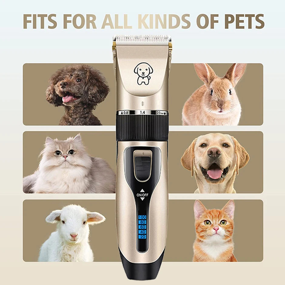 Professional Dog Hair Clipper: All-Metal Rechargeable Pet Trimmer for Quiet Grooming