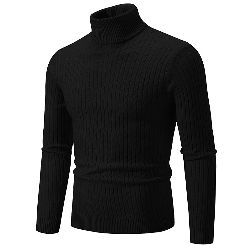 New Men&#39;s High Neck Sweater Solid Color Pullover Knitted Warm Casual Turtleneck Sweatwear Woolen Mens Winter Outdoor Tops