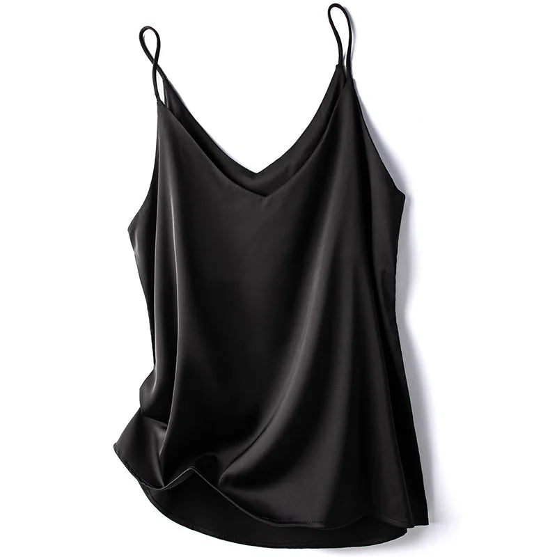 2024 Summer Women&#39;s Slim Camisole: V-Neck Sleeveless Crop Top in Black/White